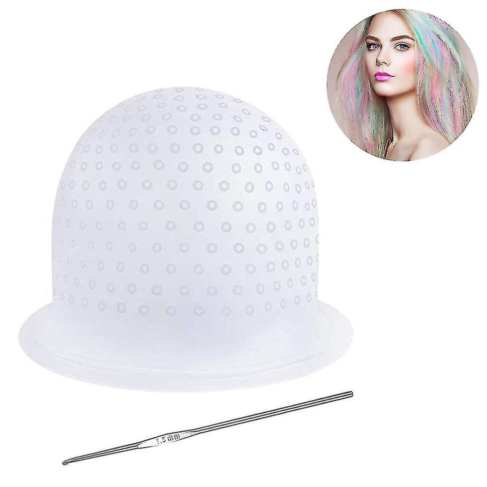 Silicone Highlight Cap Crochet, Reusable Silicone Hair Dye Cap Professional Salon Dye Silicone Cap B