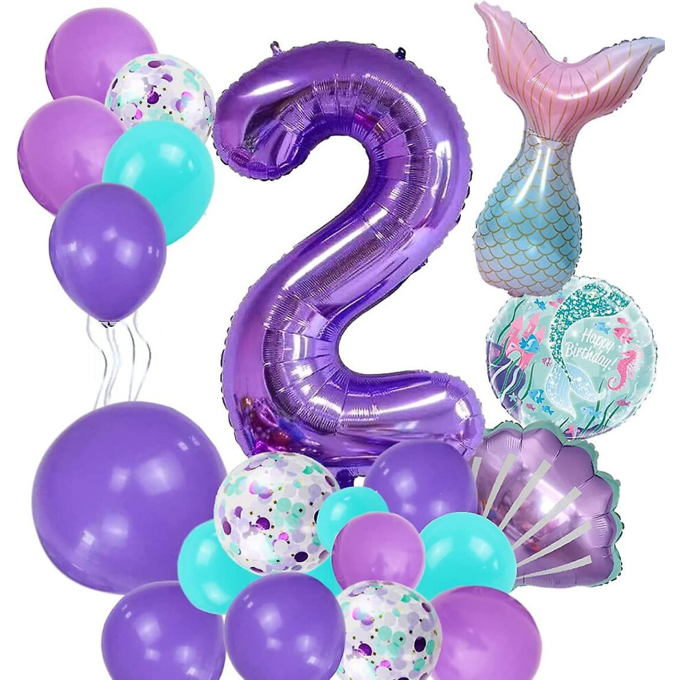 Mermaid Birthday Decoration-mermaid 2nd Balloon Garland Kit Include Mermaid Tail
