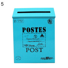 (5) Retro Metal Wall Mounted Mailbox Bucket Newspaper Letter Box Post Garden Decor Jikaix