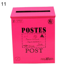 (11) Retro Metal Wall Mounted Mailbox Bucket Newspaper Letter Box Post Garden Decor Jikaix