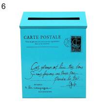 (6) Retro Metal Wall Mounted Mailbox Bucket Newspaper Letter Box Post Garden Decor Jikaix