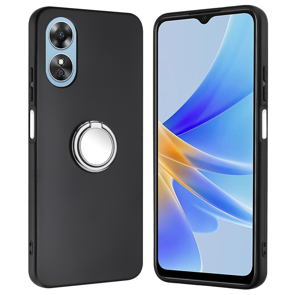 (Silver) Anti-Scratch Tpu Case For Oppo A78 4G, Matte Phone Protective Cover With Ring Kickstand Silver 7669443247507