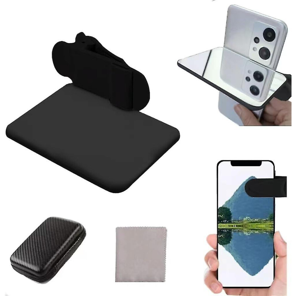 (Black) Smartphone Camera Mirror Reflection Clip Kit, Mirror Reflection For Phone Camera-image-OPC-PDTQZGG-NEW