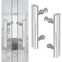 2 Pack Shower Door Knobs Chrome-plated Door Knobs Double-sided Door Knobs Hole Distance 145 Mm For Shower Door Glass Doors