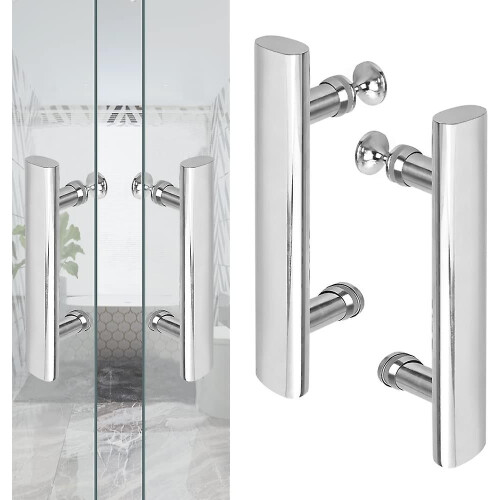 2 Pack Shower Door Knobs Chrome-plated Door Knobs Double-sided Door Knobs Hole Distance 145 Mm For Shower Door Glass Doors