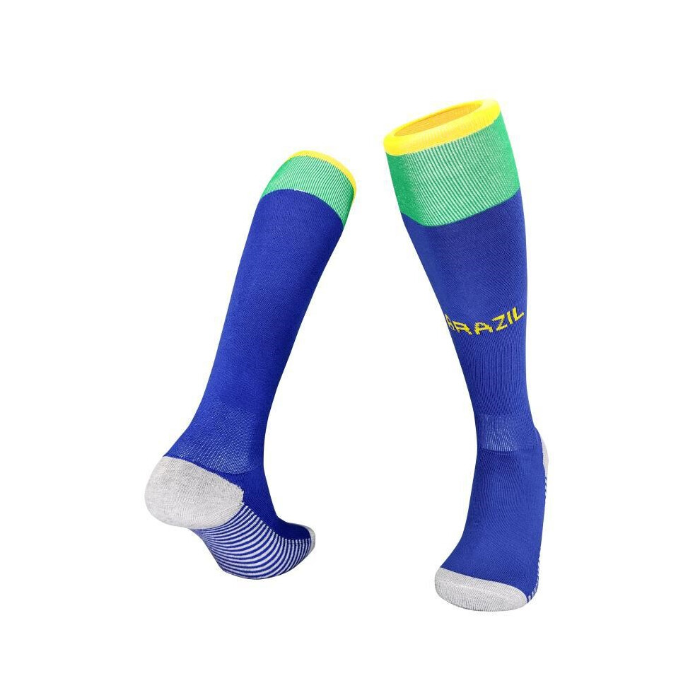 (Away, Kids(EU 30-36)) 22 Season Football Socks For BRAZIL Kids & Adults Training Sport Racing Stocking