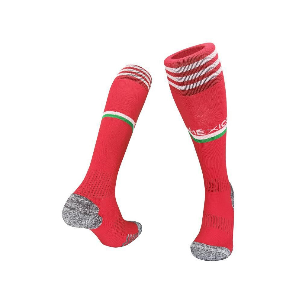 (Home Red, Kids(EU 30-36)) 22 Season Football Socks For MEXICO Kids & Adults Training Sport Racing Stocking