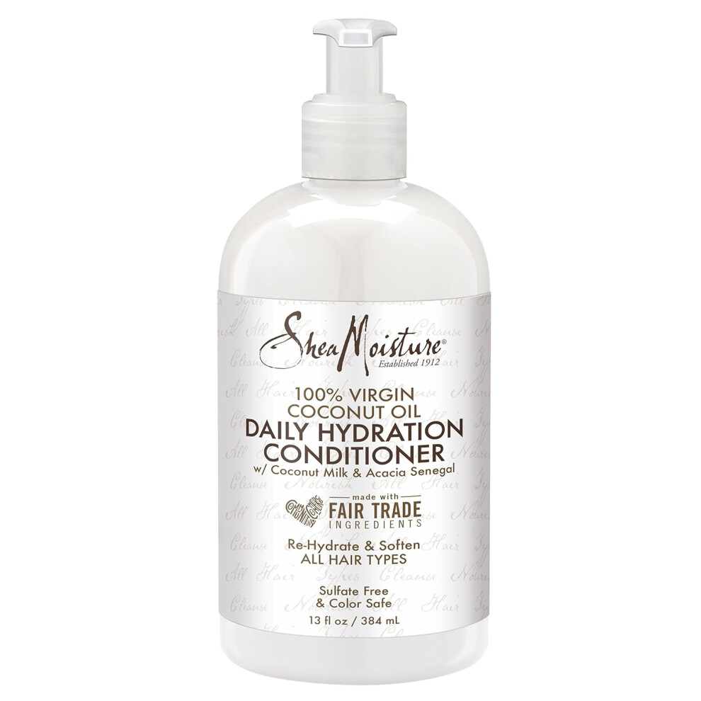SheaMoisture 100% Virgin Coconut Oil Daily Hydration Conditioner For All Hair Types, Re-hydrate & Soften Hair 384ml