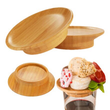 4pcs Wine Glass Charcuterie Topper Wooden Wine Glass Coasters Kitchen Food Coverage Protector For Home Party Camping Picnics
