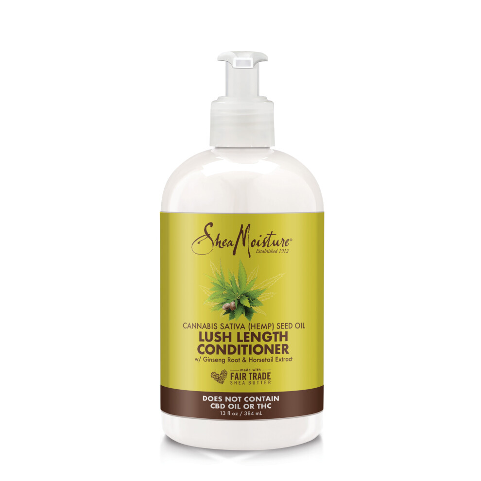 SheaMoisture Cannabis Sativa (Hemp) Seed Oil Lush Length Conditioner With Ginseng Root & Horsetail Extract Gentle Hair Cleanser 384ml