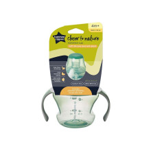 Tommee Tippee Transition Cup, Breast-Like Teat and Soft Silicone Spout, Removable Easy-Grip Handles, Leakproof Lid, 150ml, 4-7m+, Colours Vary