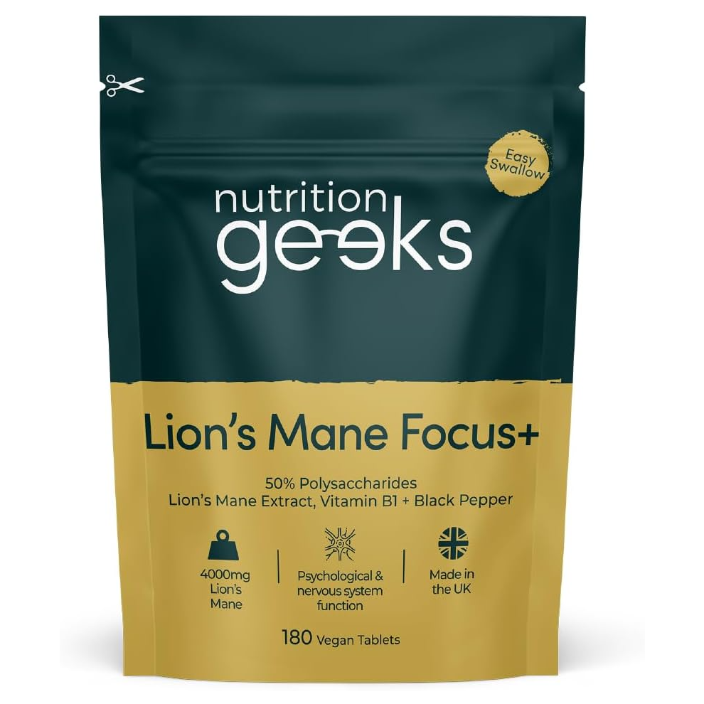 Lions Mane Supplement 4000mg with Vitamin B1 & Black Pepper, 180 Vegan
