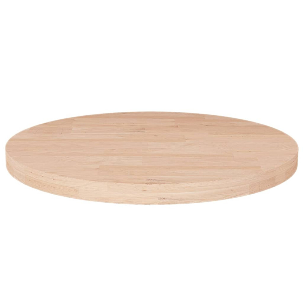 Vidaxl (Natural, 50 X 2.5 Cm) Solid Wood Oak Round Table Top Untreated Table Top Multi Colours/Sizes