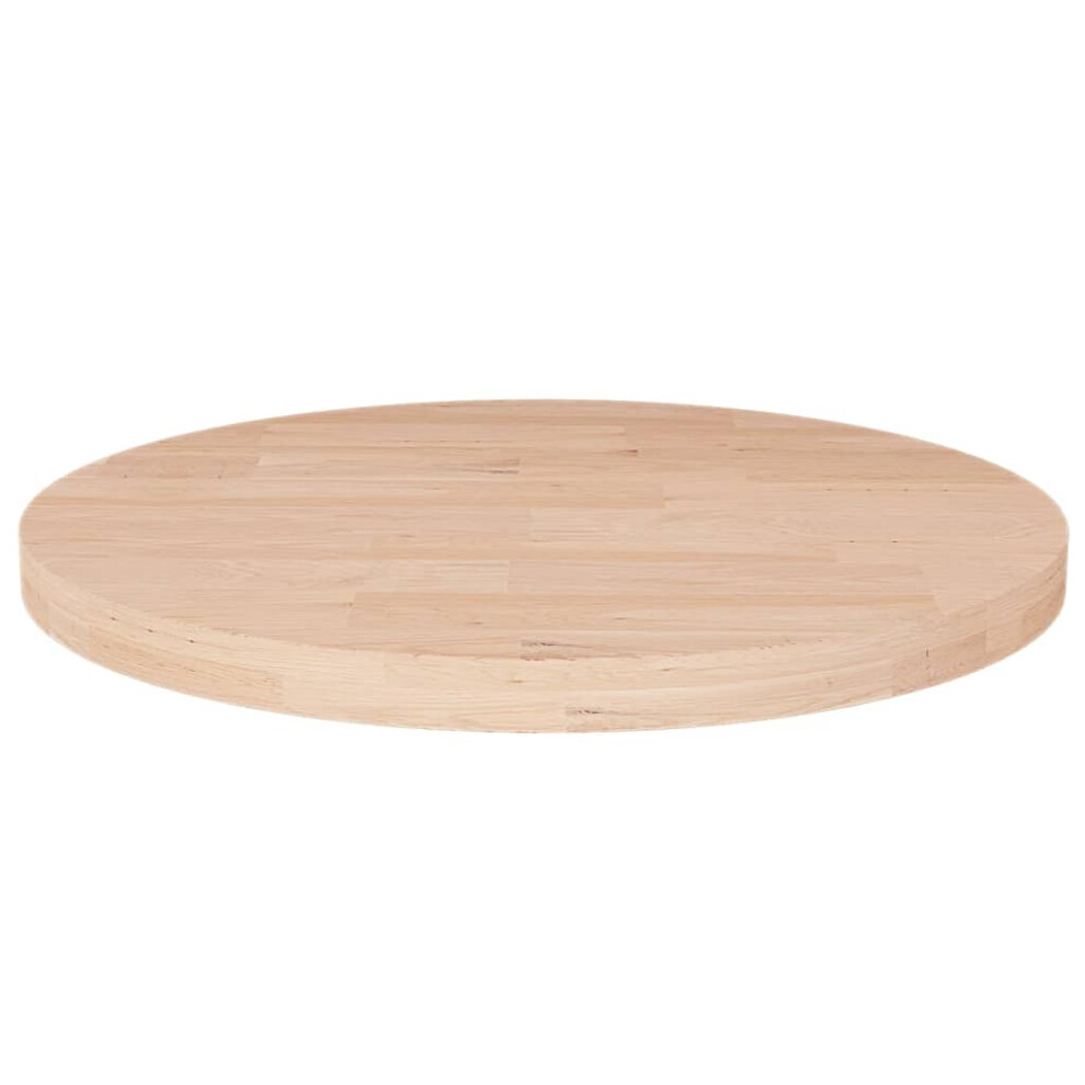 Vidaxl (Natural, 40 X 2.5 Cm) Solid Wood Oak Round Table Top Untreated Table Top Multi Colours/Sizes