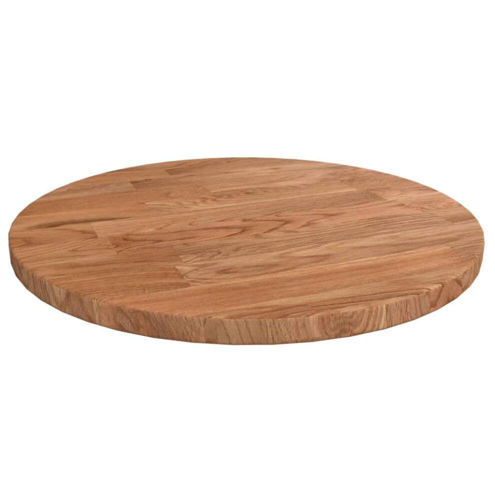 Vidaxl (Light Brown, 30 X 1.5 Cm) Solid Wood Oak Round Table Top Untreated Table Top Multi Colours/Sizes