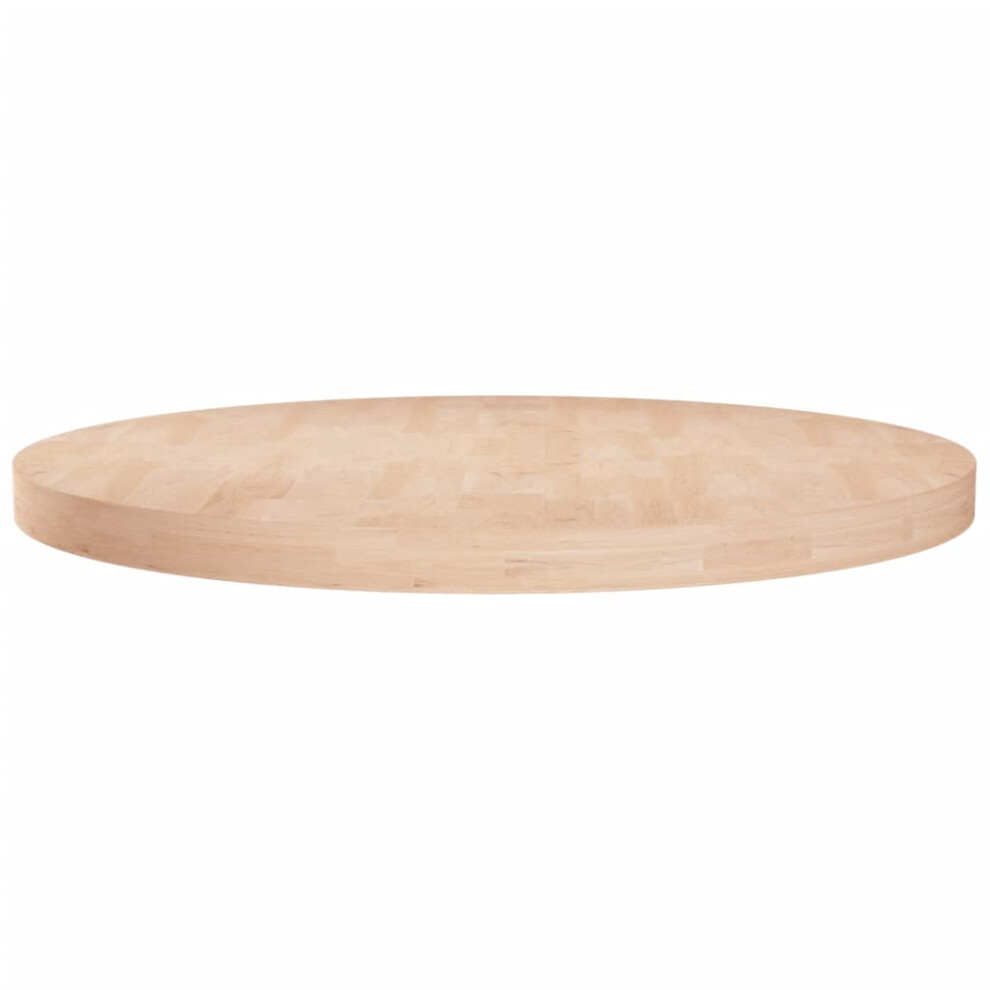 Vidaxl (Natural, 80 X 4 Cm) Solid Wood Oak Round Table Top Untreated Table Top Multi Colours/Sizes