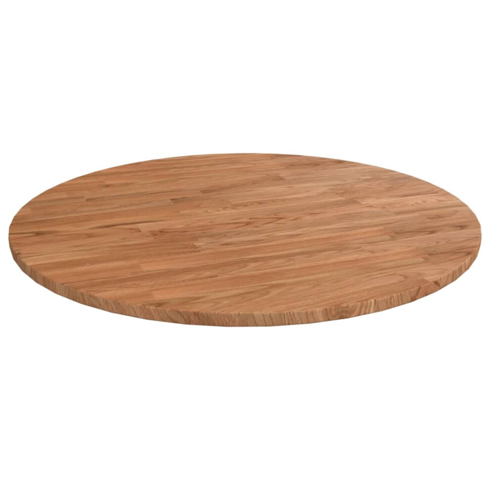Vidaxl (Light Brown, 60 X 1.5 Cm) Solid Wood Oak Round Table Top Untreated Table Top Multi Colours/Sizes