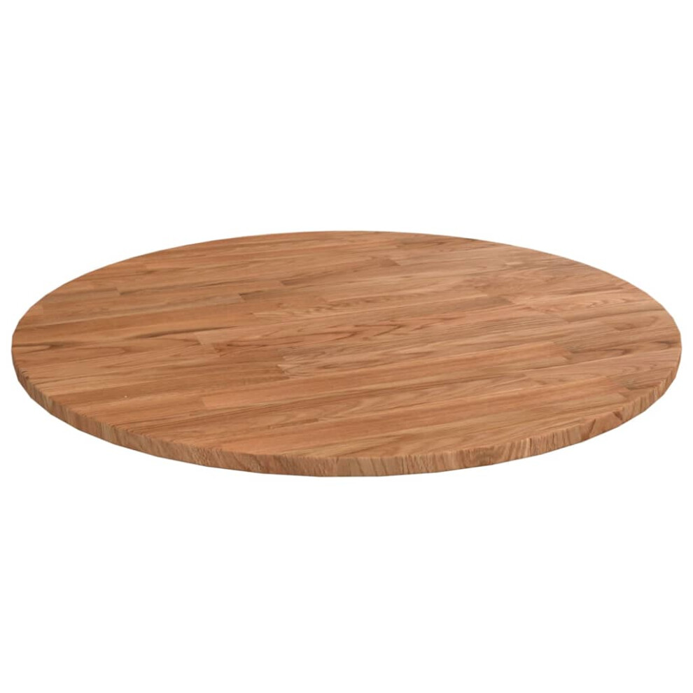 Vidaxl (Light Brown, 50 X 1.5 Cm) Solid Wood Oak Round Table Top Untreated Table Top Multi Colours/Sizes