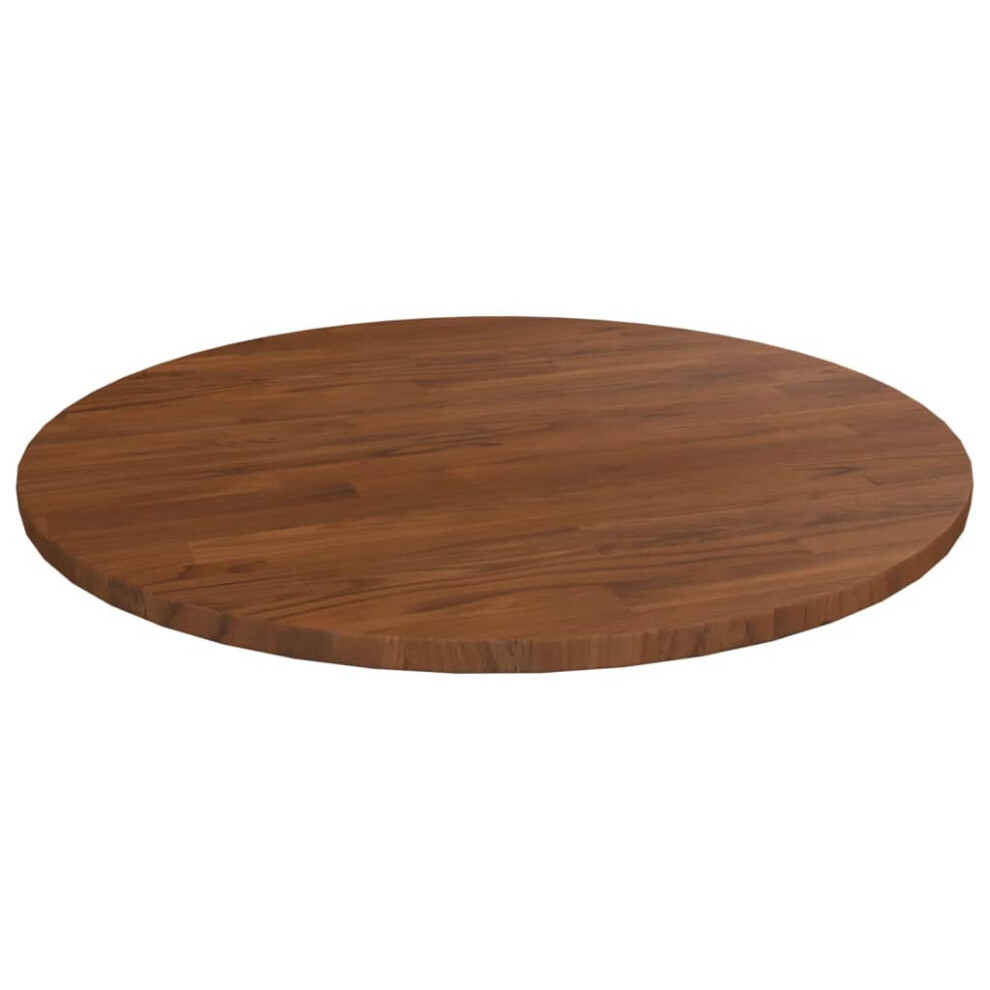 Vidaxl (Dark Brown, 50 X 1.5 Cm) Solid Wood Oak Round Table Top Untreated Table Top Multi Colours/Sizes
