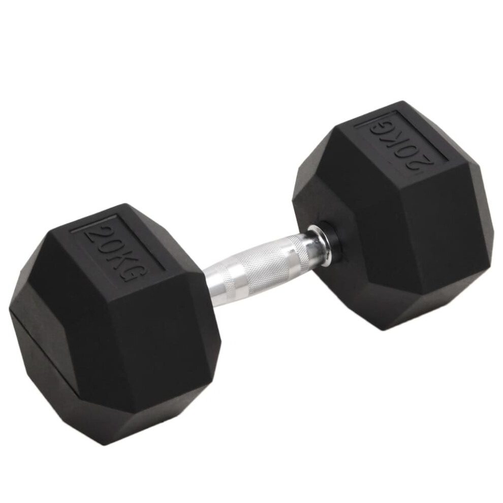 Vidaxl (1X 20 Kg) Dumbbell Cast Iron Hex Dumbbell Free Weight Plate Fitness Multi Models