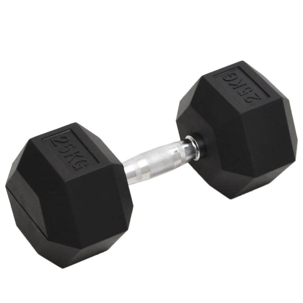 Vidaxl (1X 25 Kg) Dumbbell Cast Iron Hex Dumbbell Free Weight Plate Fitness Multi Models