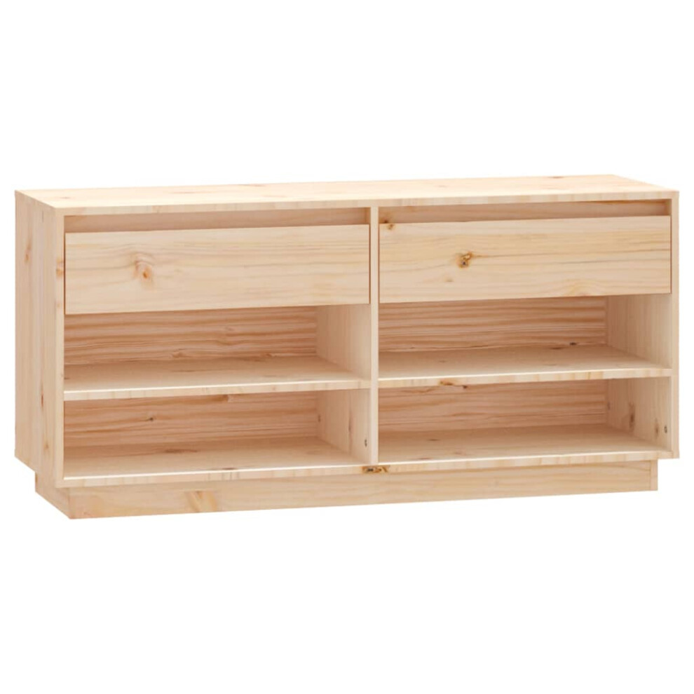 (natural) vidaXL Solid Wood Pine Shoe Cabinet Wooden Storage Organiser Multi Colours