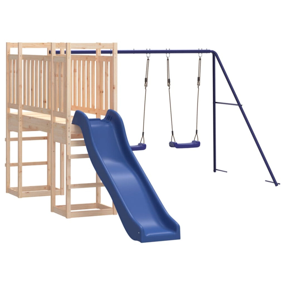 (solid pinewood) vidaXL Outdoor Playset Wooden Playground Set Kids Swing Set Solid Wood Pine