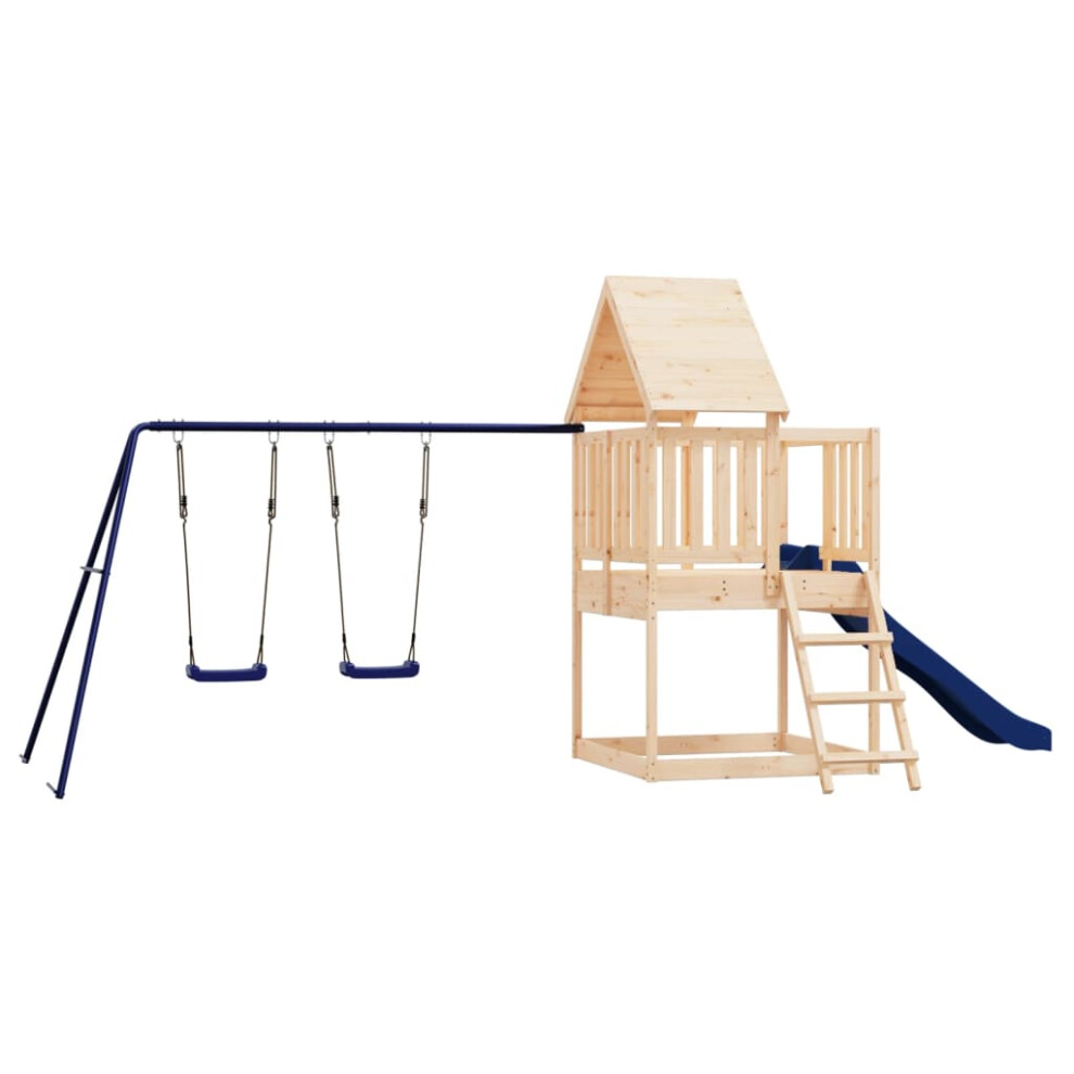 (solid pinewood) vidaXL Outdoor Playset Wooden Playground Set Kids Swing Set Solid Wood Pine