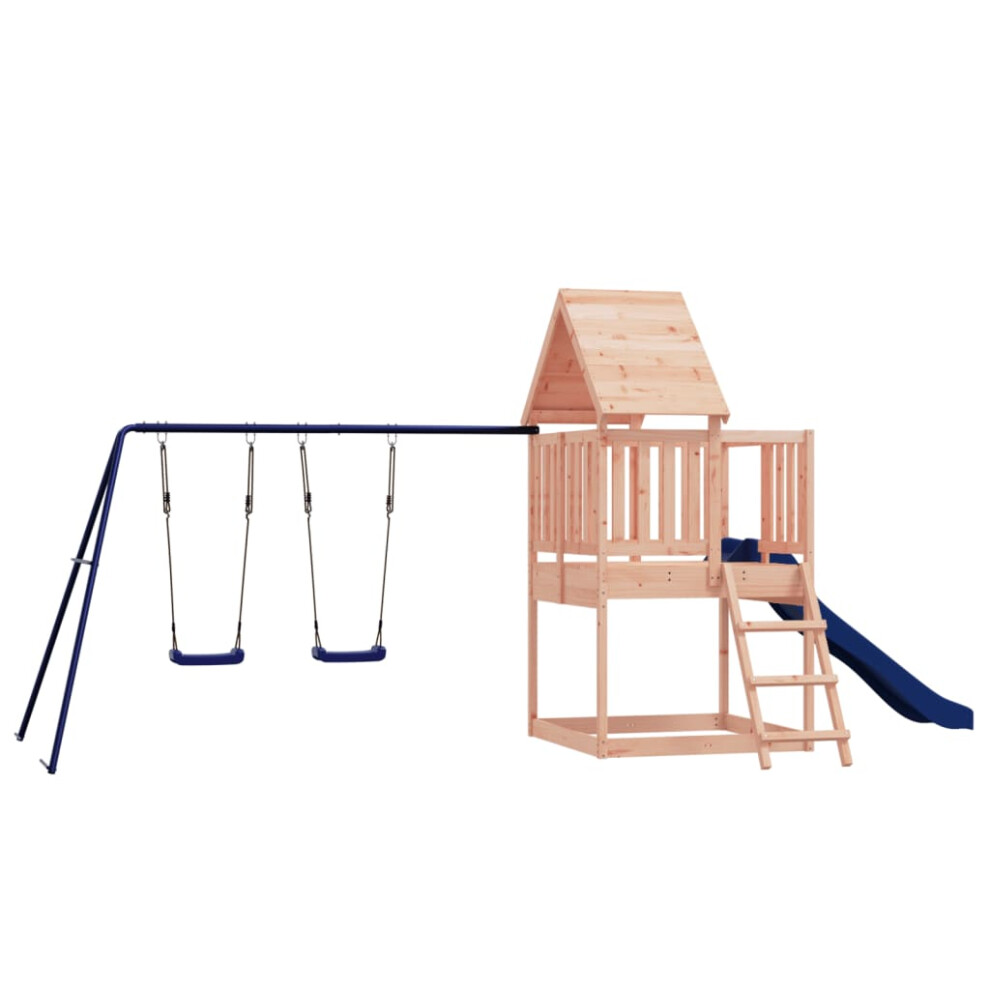 (solid douglas wood) vidaXL Outdoor Playset Wooden Playground Set Kids Swing Set Solid Wood Pine