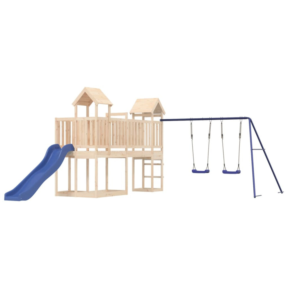 (solid pinewood) vidaXL Outdoor Playset Wooden Playground Set Kids Swing Set Solid Wood Pine