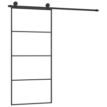 (3 horizontal bars, 90 x 205 cm) vidaXL Sliding Door with Hardware Set Multi Sizes 3 Horizontal Bars/4x2 Grids