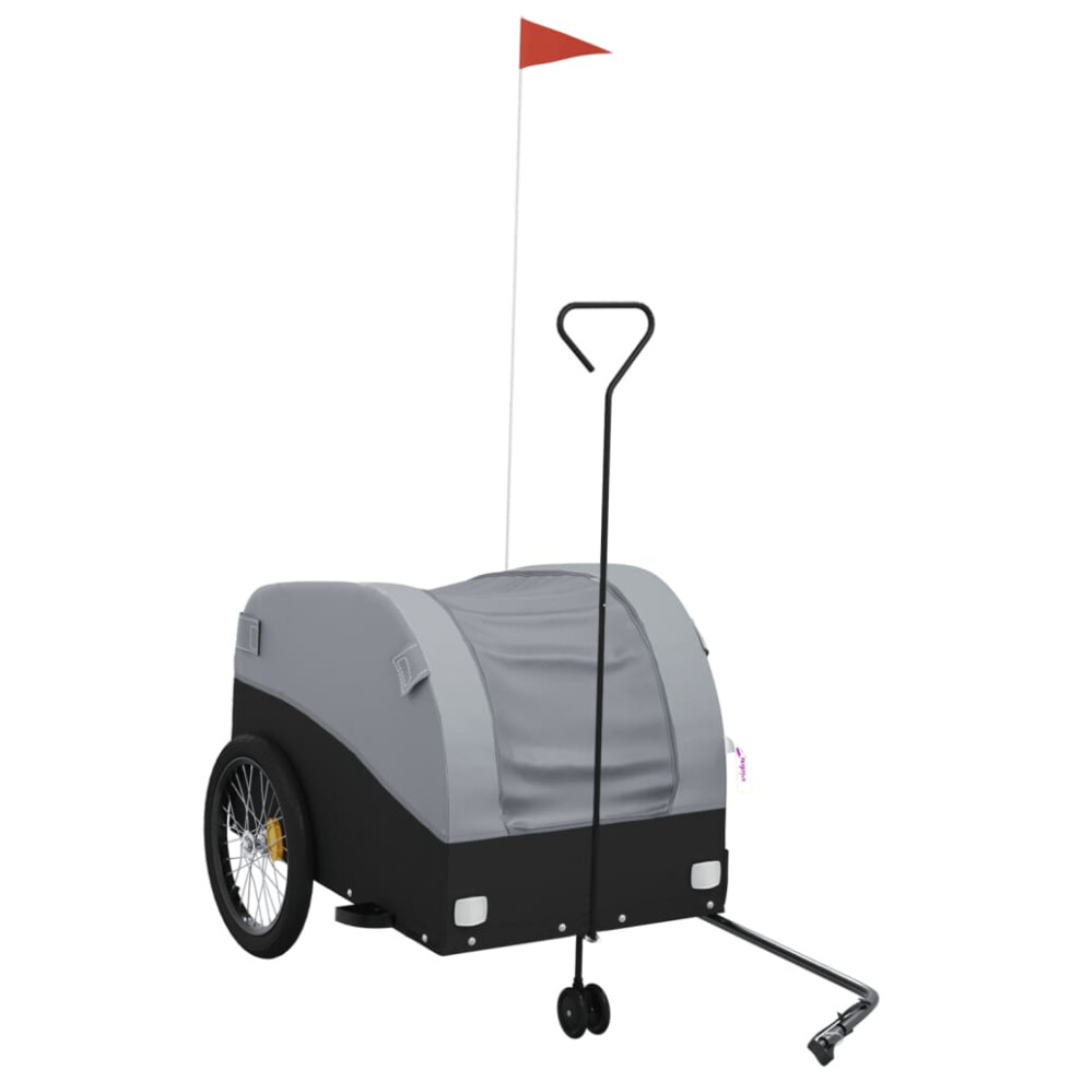 Vidaxl (, 68 X 133 X 68 Cm) Bike Cargo Trailer Bike Cart Bicycle Cargo Trailer Bike Wagon Iron Grey