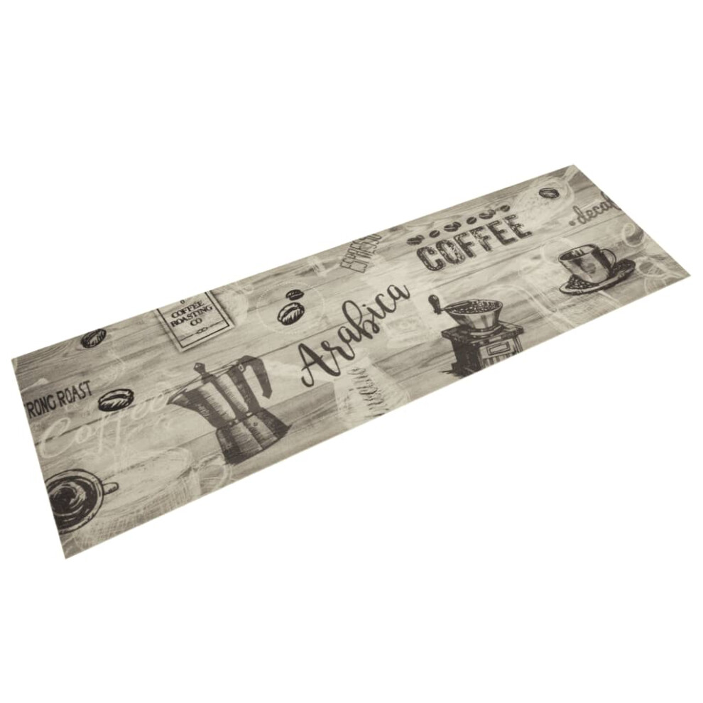 (coffee grey, 45 x 150 cm) vidaXL Kitchen Rug Anti Fatigue Mat Runner Rug Washable Floor Carpet Velvet