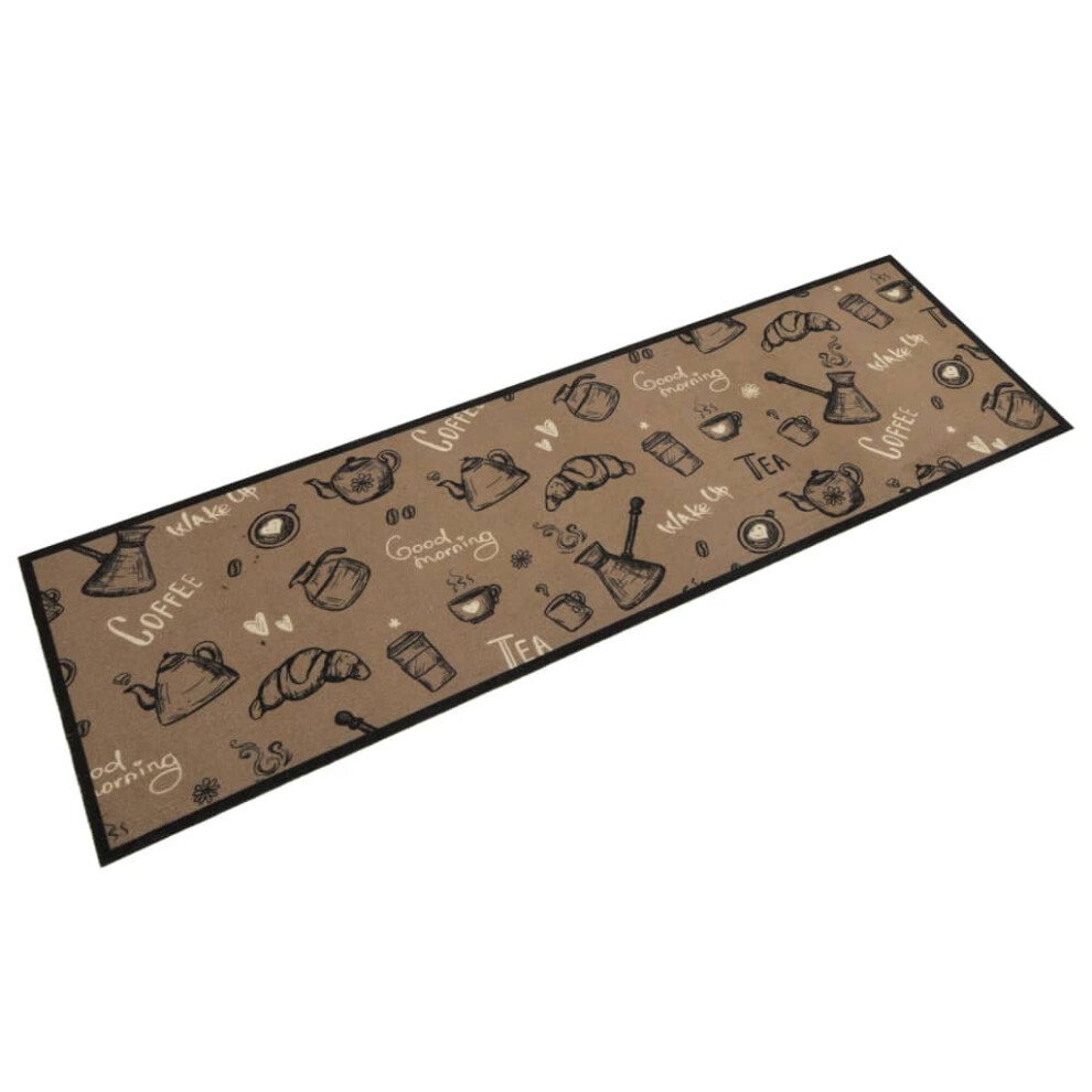 (dark brown, 45 x 150 cm) vidaXL Kitchen Rug Anti Fatigue Mat Runner Rug Washable Floor Carpet Velvet