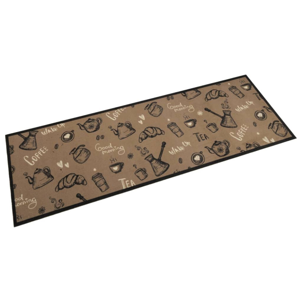 (dark brown, 60 x 180 cm) vidaXL Kitchen Rug Anti Fatigue Mat Runner Rug Washable Floor Carpet Velvet