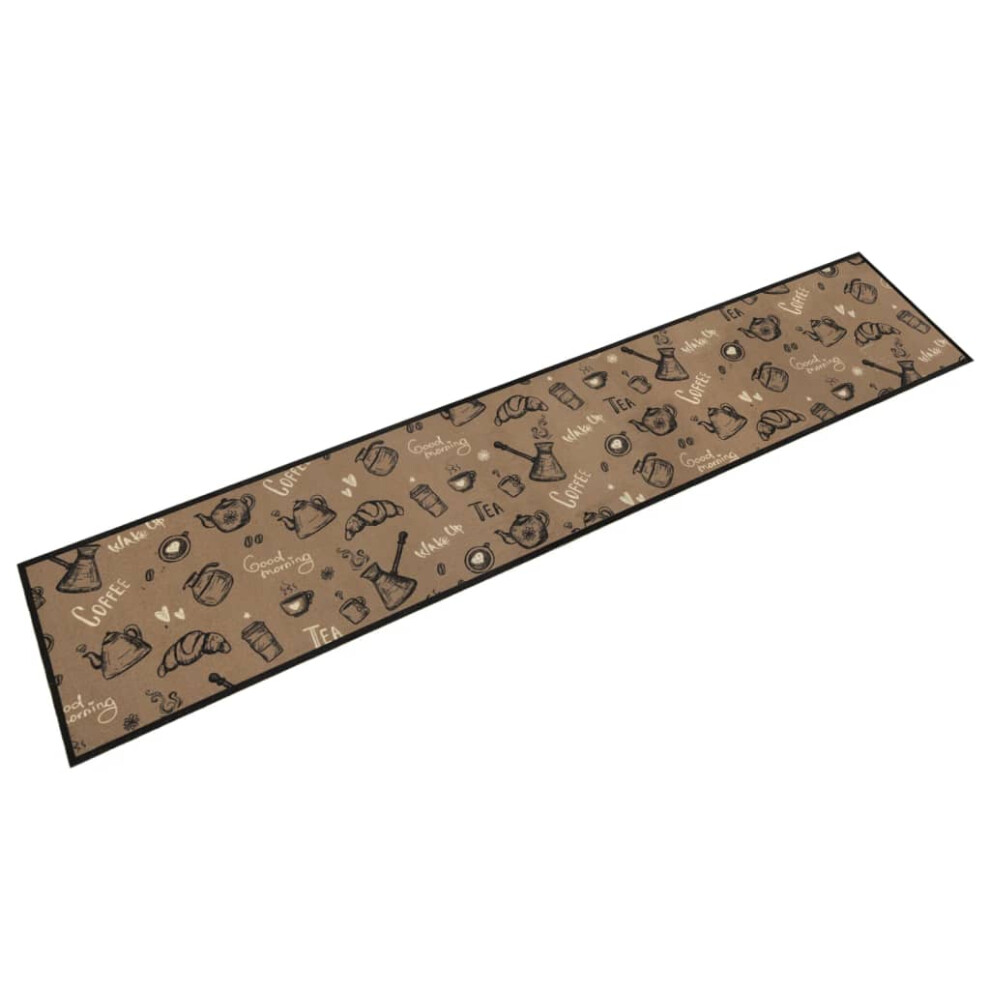 (dark brown, 60 x 300 cm) vidaXL Kitchen Rug Anti Fatigue Mat Runner Rug Washable Floor Carpet Velvet