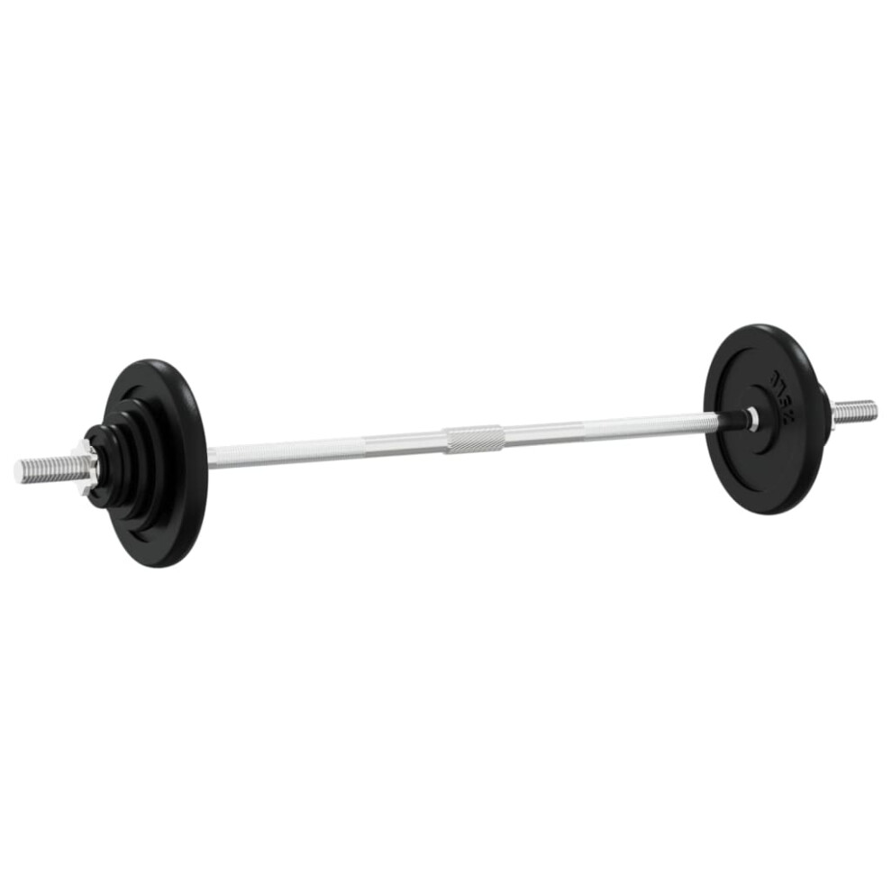 (2x 7.5 Kg + 2x 2 Kg + 2x 1 Kg + 4x 0.5 Kg + 2x 10 Kg + 2x 5 Kg + 2x 15 kg, 120 cm) vidaXL Barbell And Dumbbell With Plates Weight Plate Set Free Weig