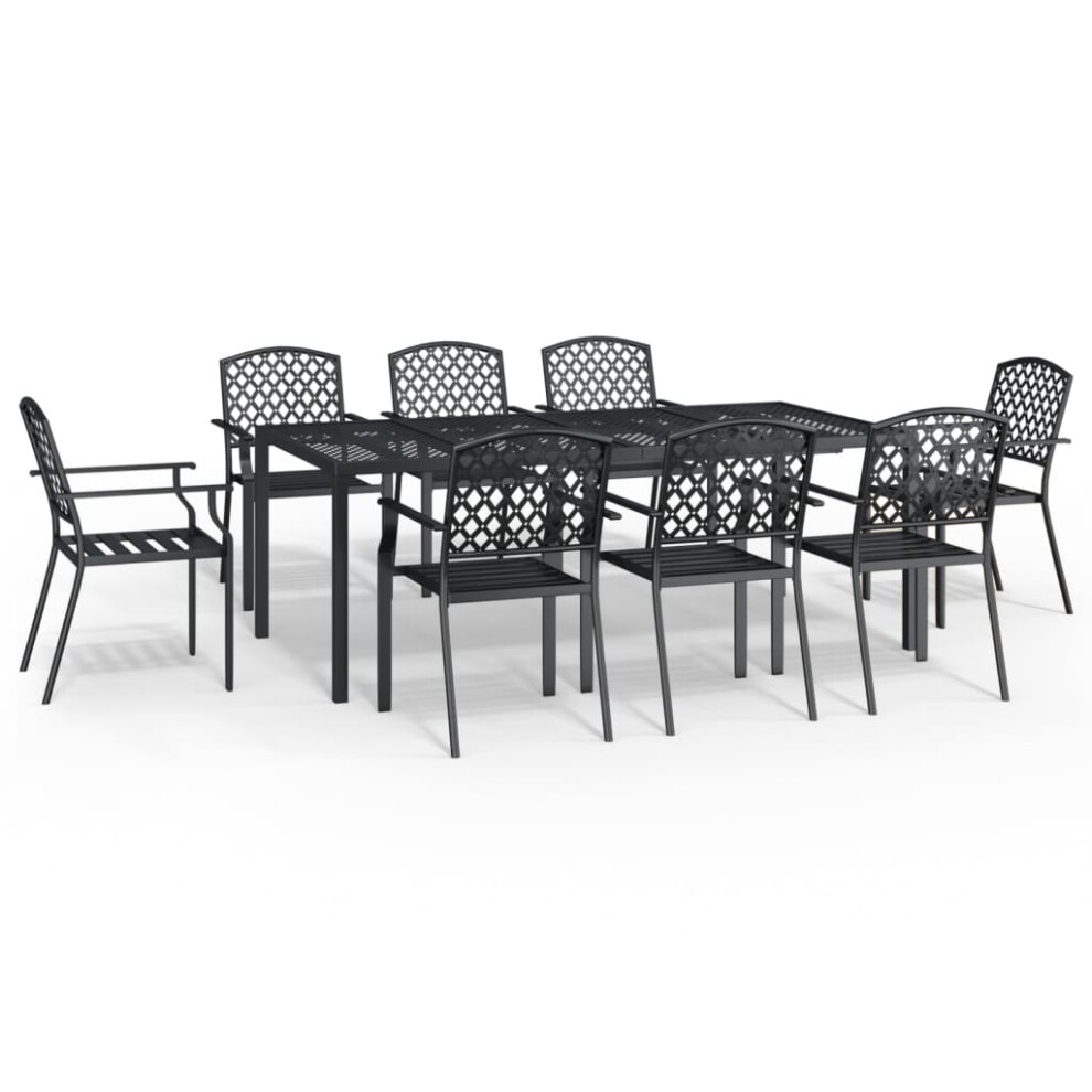 (200 cm table length/ 9 piece) vidaXL Garden Dining Set Outdoor Dining Table and Chairs Solid Wood Acacia