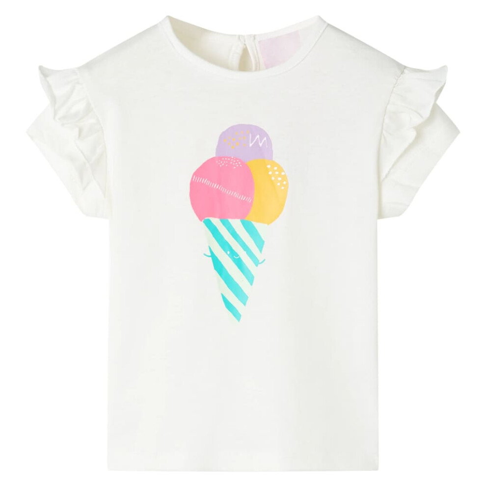 New Vidaxl Men's (92 (1.5-2Y)) Kids' T-Shirt Short Sleeves Children's Shirt Tee Toddler Top Clothes Ecru Not,Specified