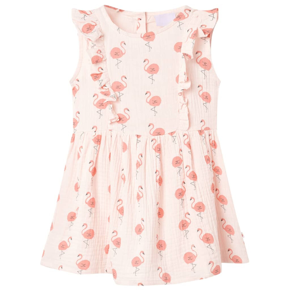 New Vidaxl Girls (92 (1.5-2Y)) Kids' Dress With Ruffles Toddler ' Dress Kids Children's Dress Soft Pink