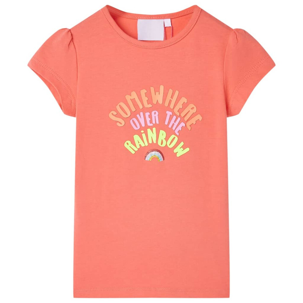 (coral, 92 (1.5-2y)) Kids' T-shirt Short Sleeves Tee Children's T Shirt Toddler Clothes Kids' Top