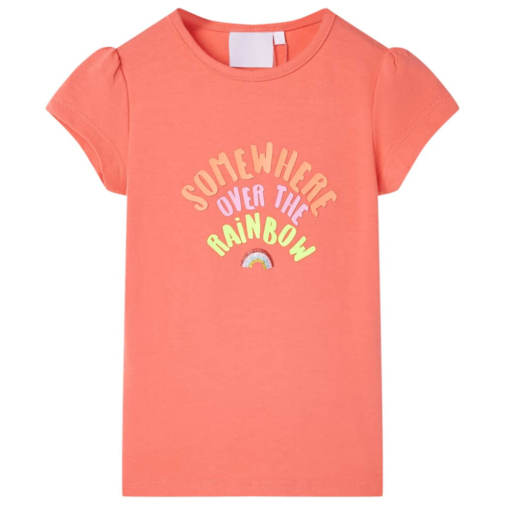 (coral, 116 (5-6y)) Kids' T-shirt Short Sleeves Tee Children's T Shirt Toddler Clothes Kids' Top