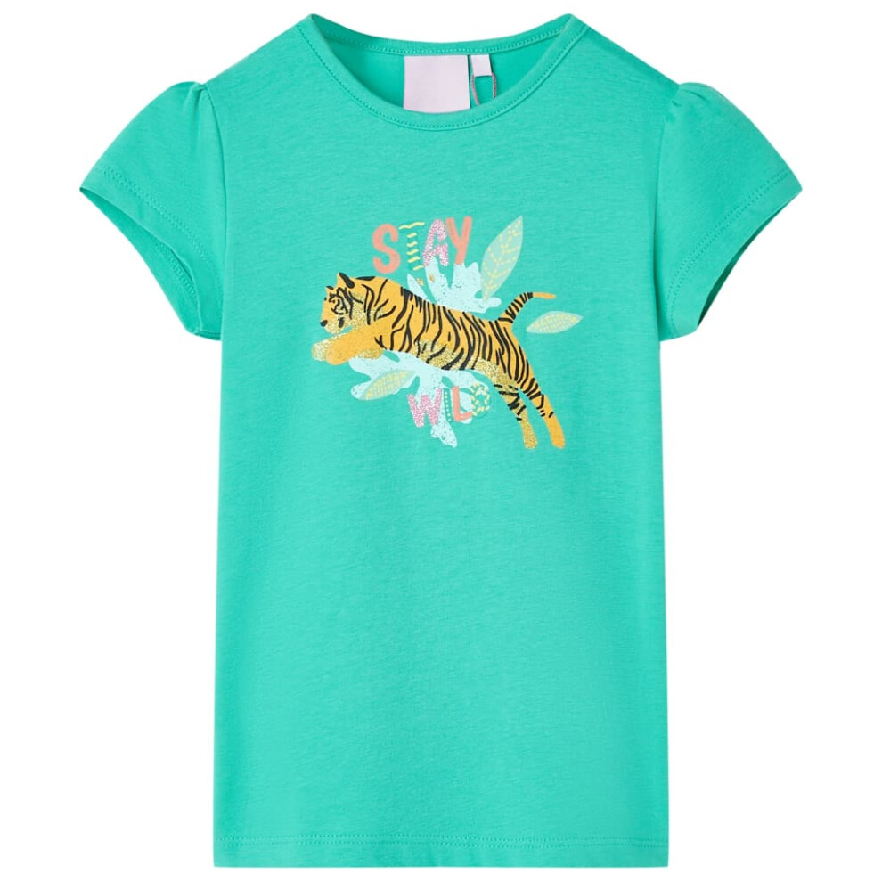 Vidaxl (Mint, 128 (7-8Y)) Kids' T-Shirt Short Sleeves Tee Children's T Shirt Toddler Kids' Top Mint 92