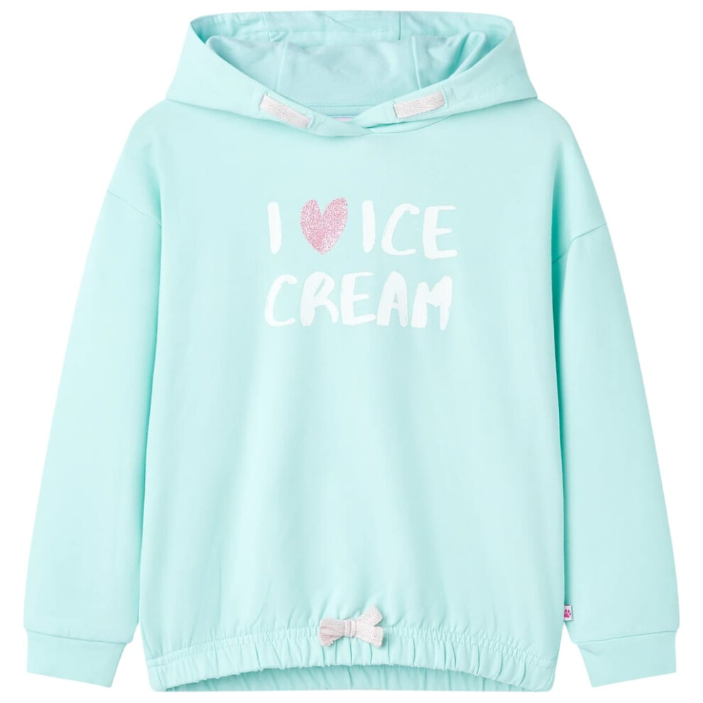 Vidaxl (Aqua, 104 (3-4Y)) Kids' Hooded Sweatshirt Children's Pullover School Kids' Hoodie Top Clothes Not,Specified