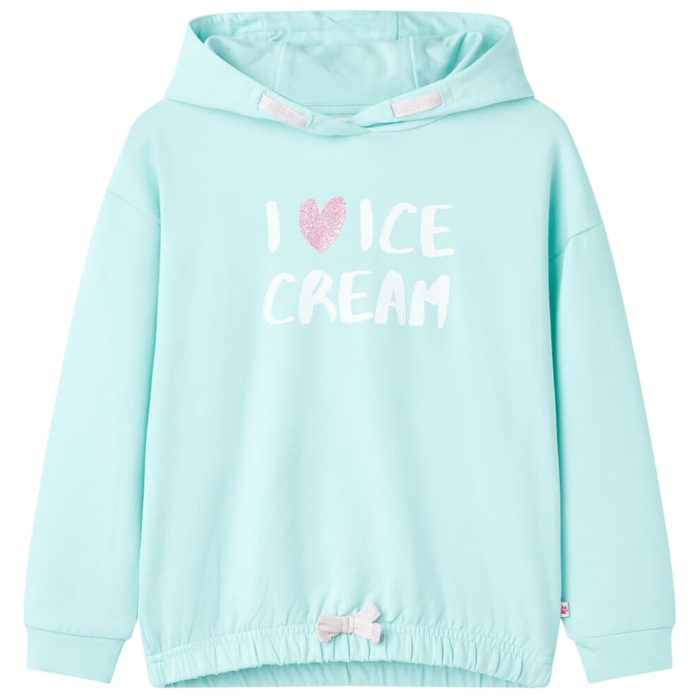 Vidaxl (Aqua, 128 (7-8Y)) Kids' Hooded Sweatshirt Children's Pullover School Kids' Hoodie Top Clothes Not,Specified