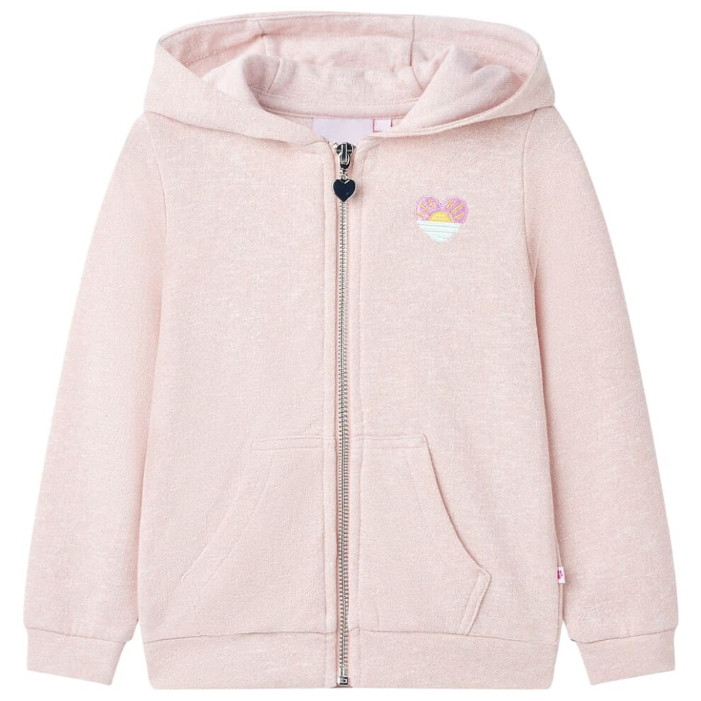 New Vidaxl Girls (, 104 (3-4Y)) Kids' Hooded Sweatshirt With Zip Children's Pullover Hoodie Kids' Top Lila Mix Pink