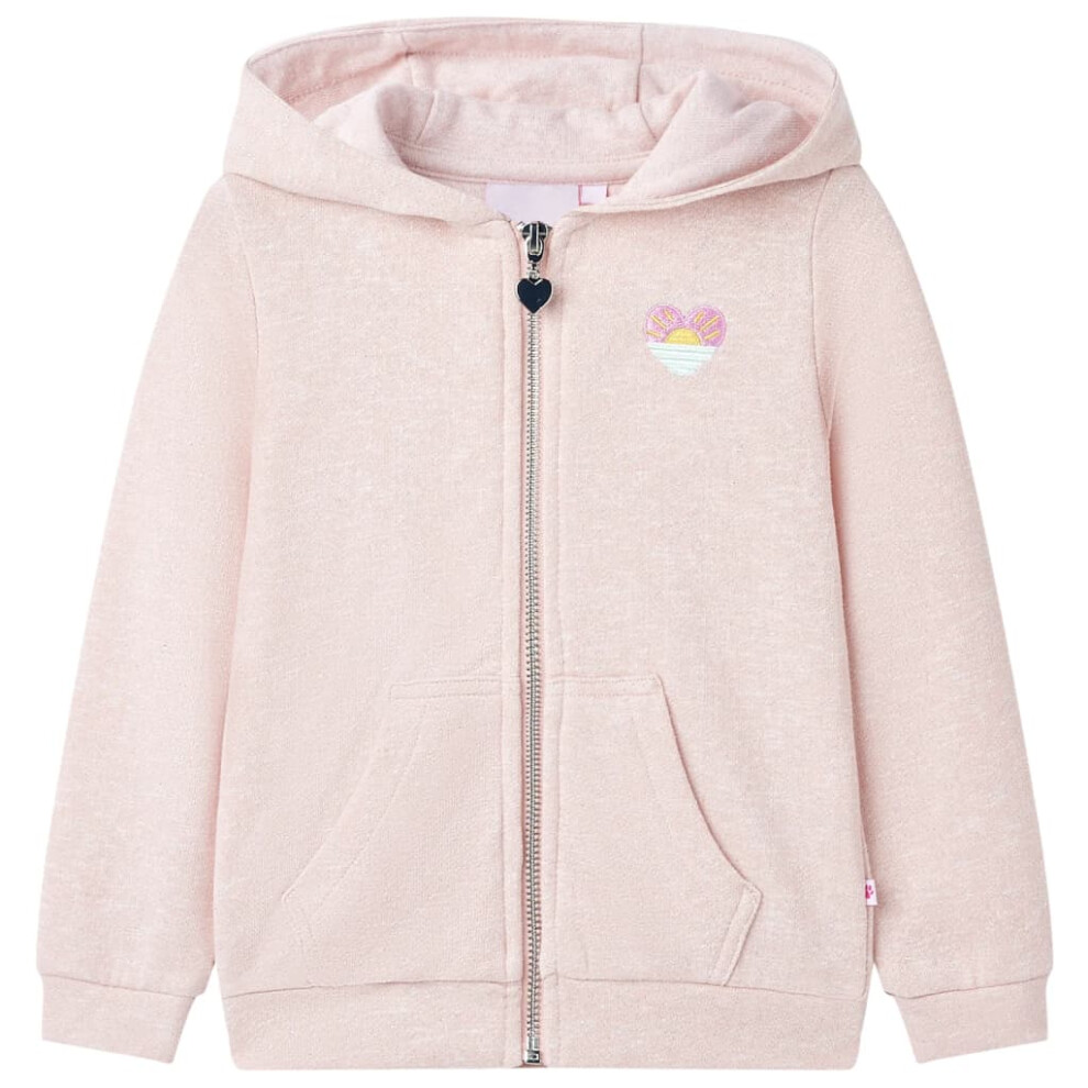 (pink, 116 (5-6y)) Kids' Hooded Sweatshirt with Zip Children's Pullover Hoodie Kids' Top Lila Mix