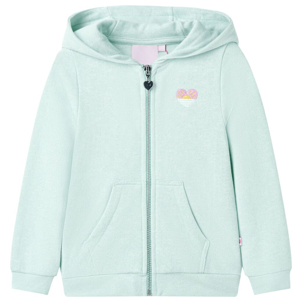 (mint, 92 (1.5-2y)) Kids' Hooded Sweatshirt with Zip Children's Pullover Hoodie Kids' Top Lila Mix