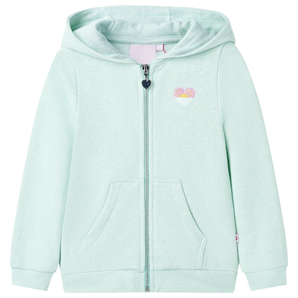 (mint, 140 (9-10y)) Kids' Hooded Sweatshirt with Zip Children's Pullover Hoodie Kids' Top Lila Mix