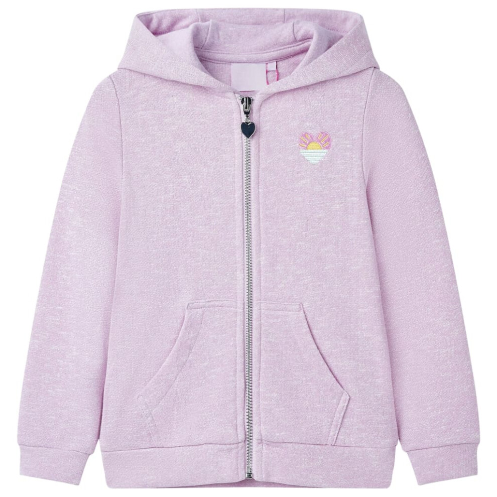 (lila, 128 (7-8y)) Kids' Hooded Sweatshirt with Zip Children's Pullover Hoodie Kids' Top Lila Mix